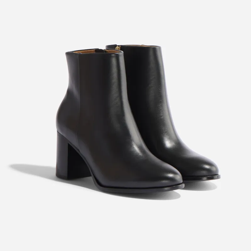 Lia Heeled Bootie Black sold by Nisolo
