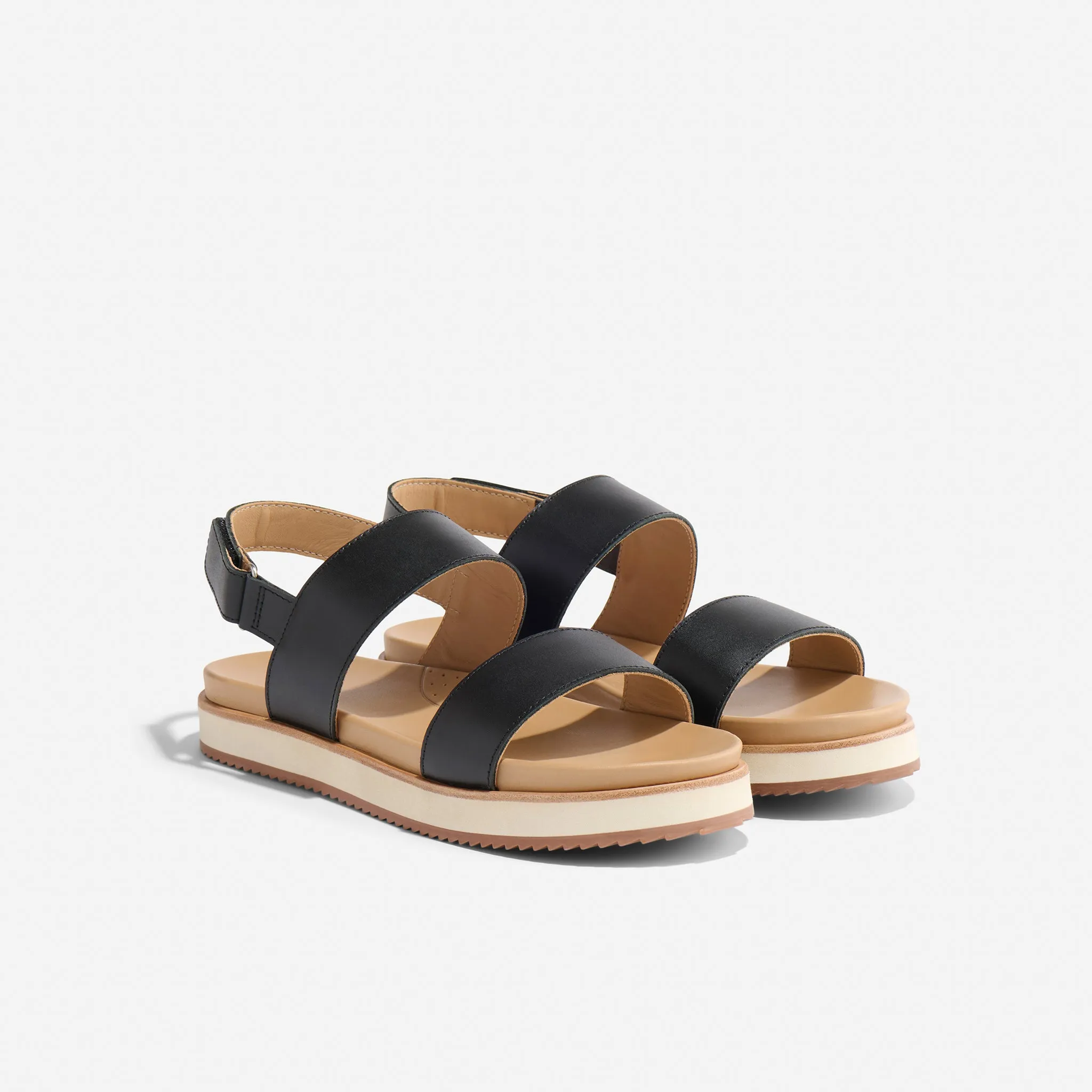 Go-To Flatform Sandal 2.0 Black sold by Nisolo