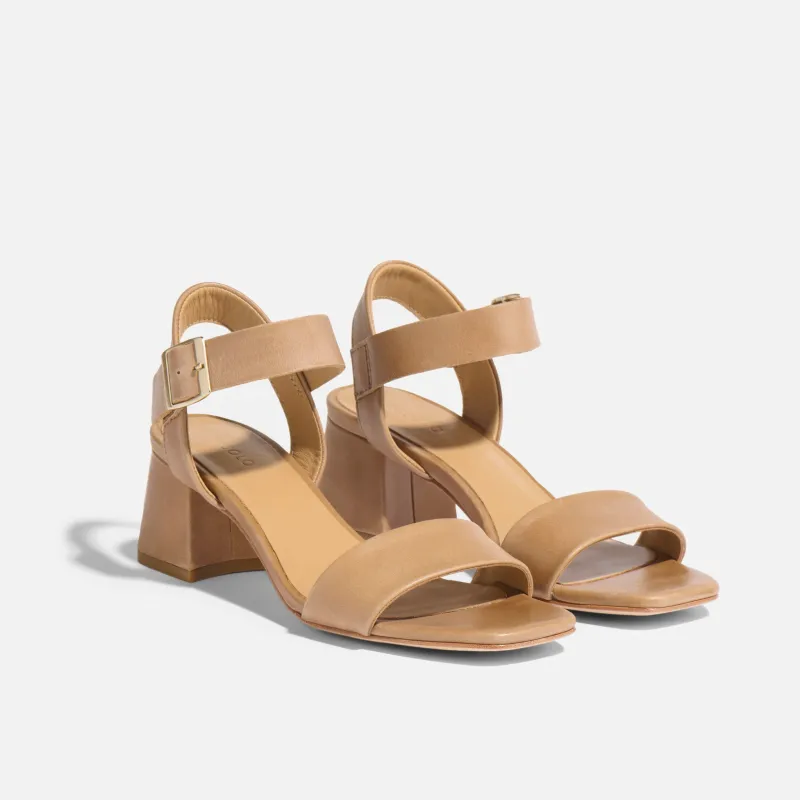 Stella Go-To Block Heel Sandal Almond sold by Nisolo