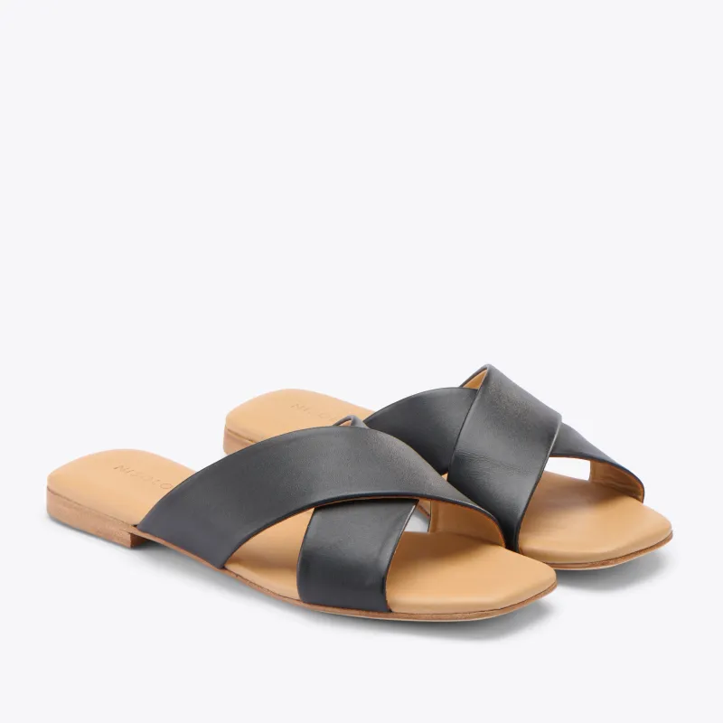 Catalina Slide Sandal Black sold by Nisolo
