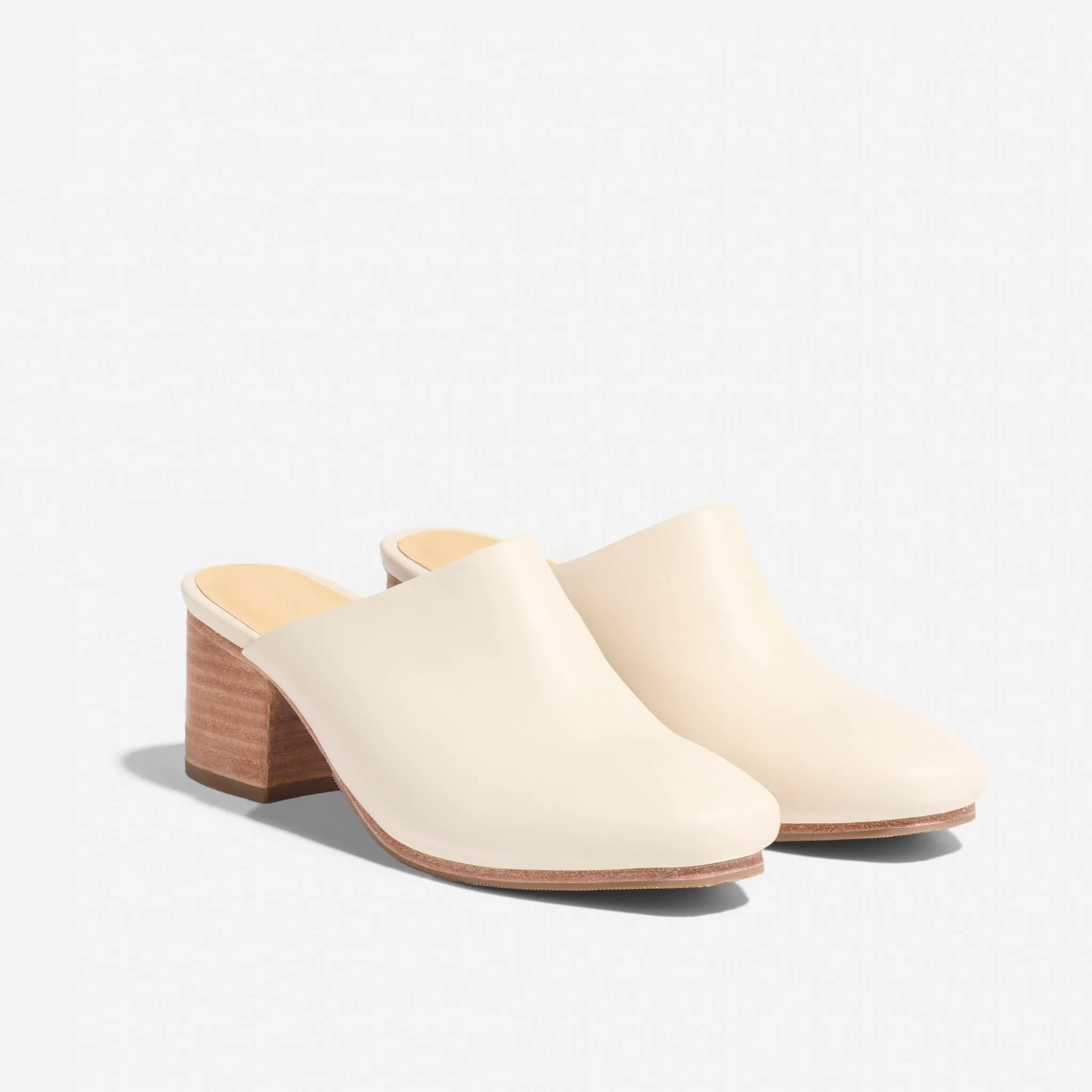 All-Day Heeled Mule Bone sold by Nisolo