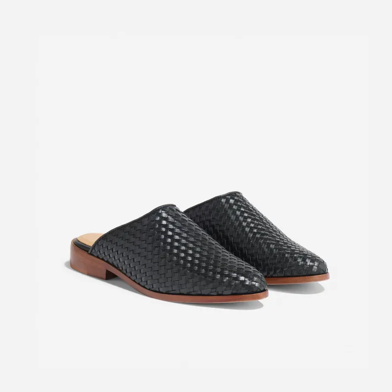 Ama Woven Mule Woven Black sold by Nisolo