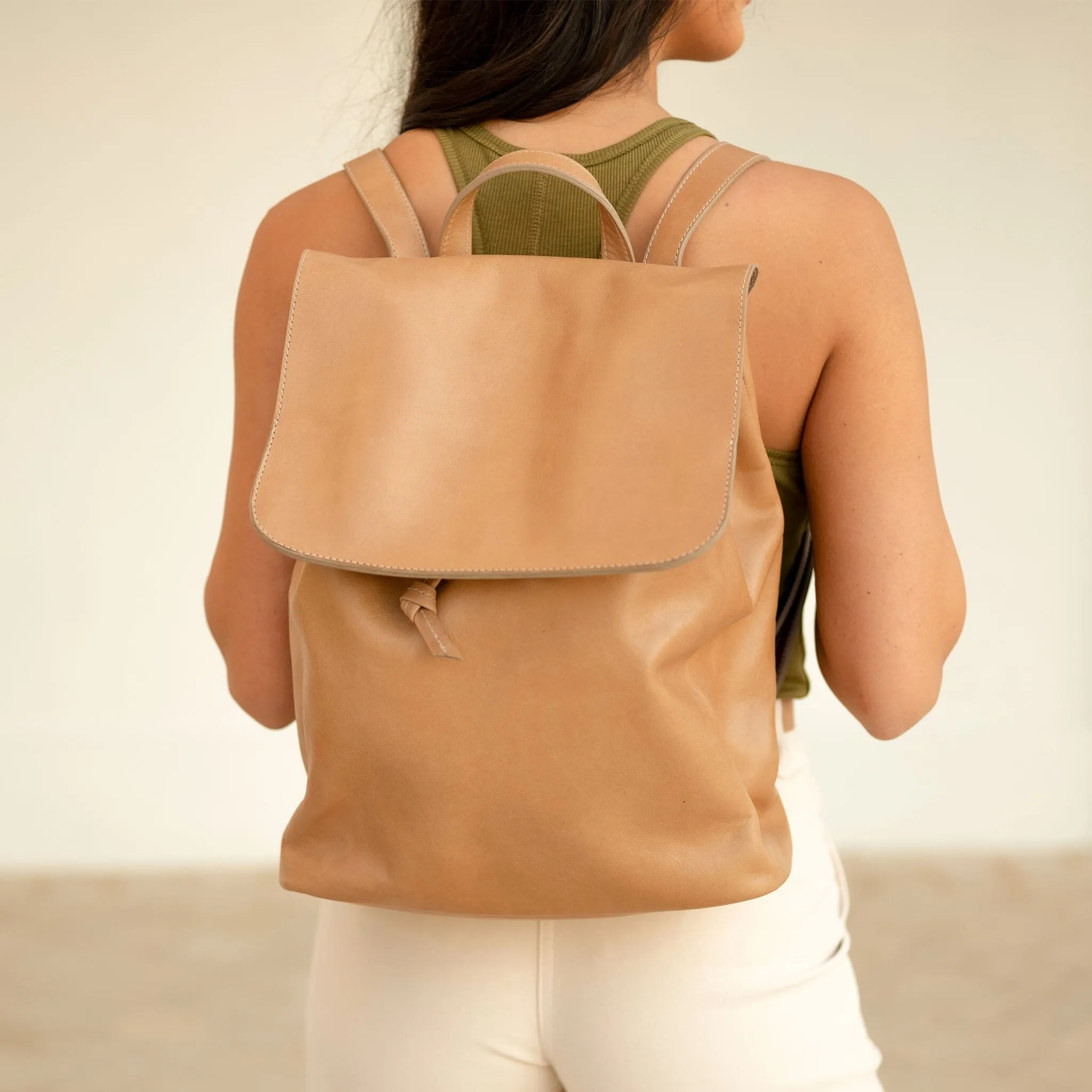 Daniela Drawstring Backpack Almond sold by Nisolo product image thumbnail 2