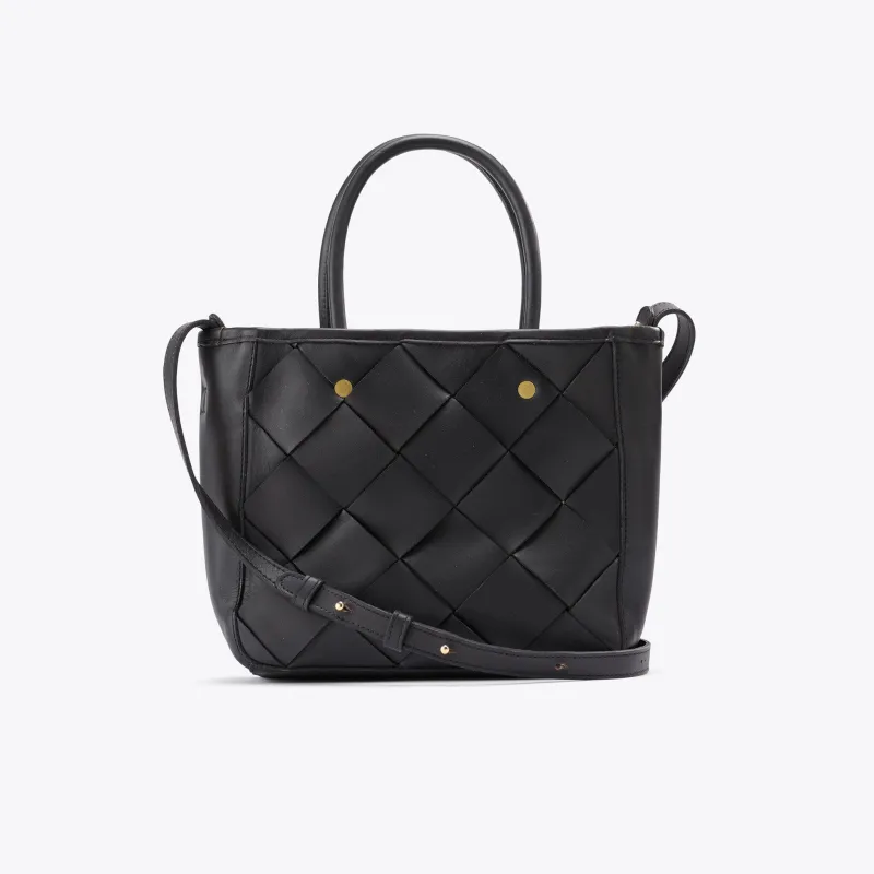 Carry-All Handwoven Satchel Black made by Nisolo