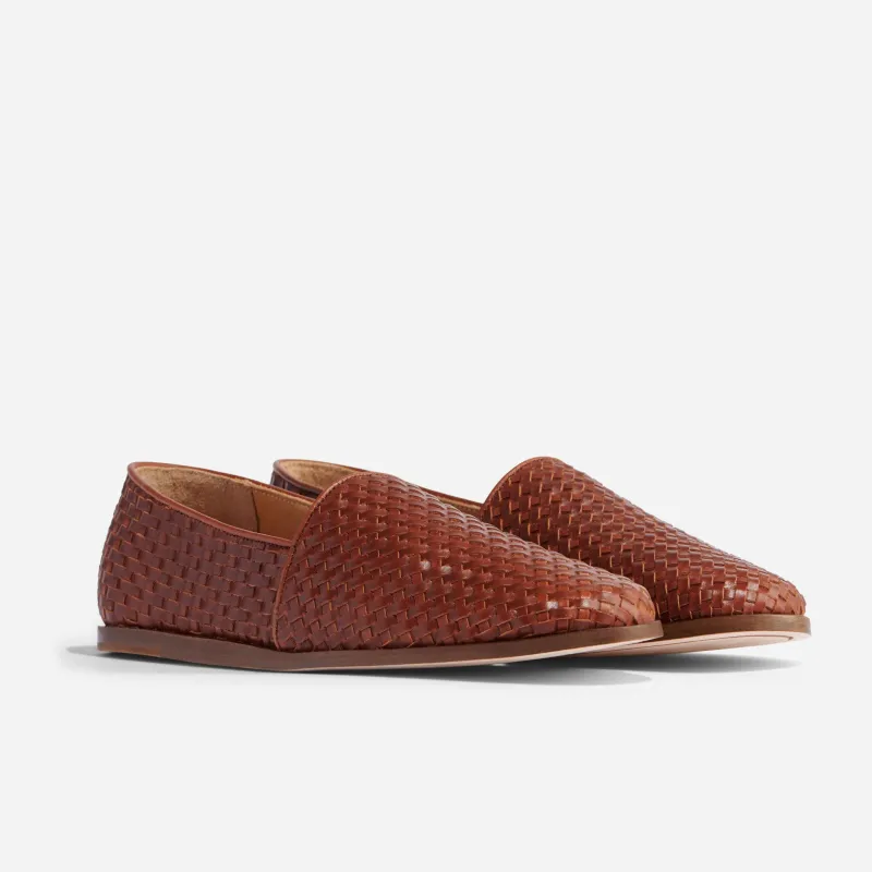 Alejandro Woven Slip On Woven Brandy sold by Nisolo