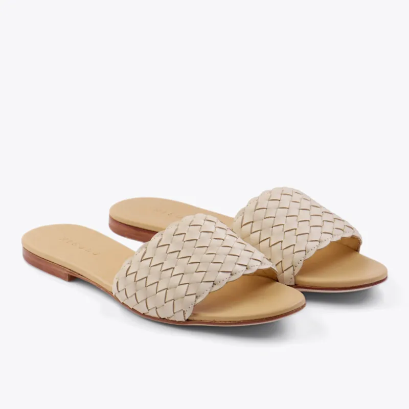 Isla Woven Slide Sandal Woven Bone sold by Nisolo