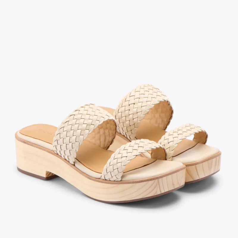 Ellie All-Day Woven Clog Bone sold by Nisolo