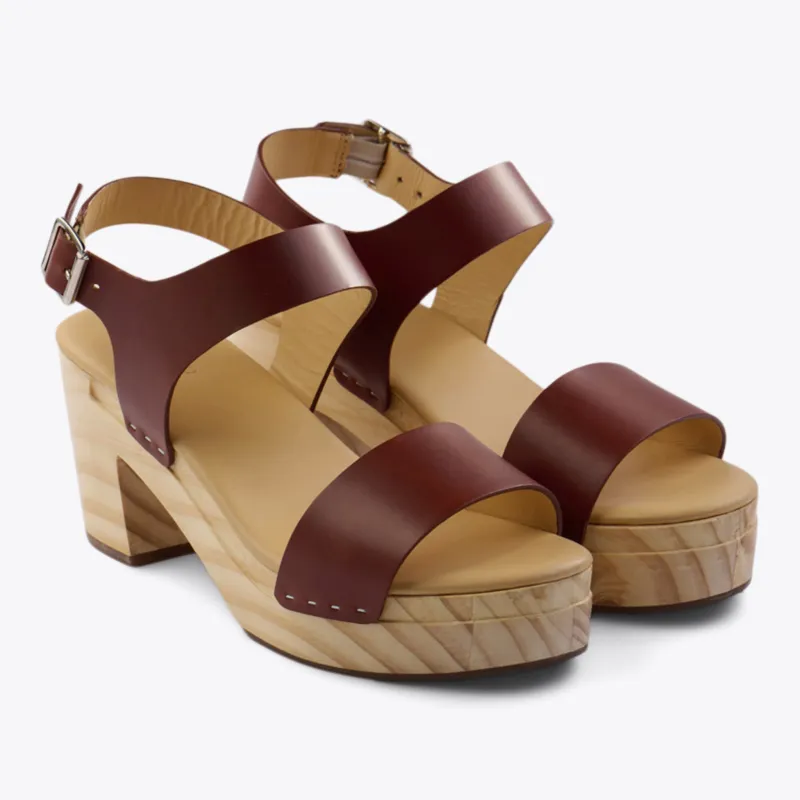 All-Day Open Toe Clog Brandy made by Nisolo