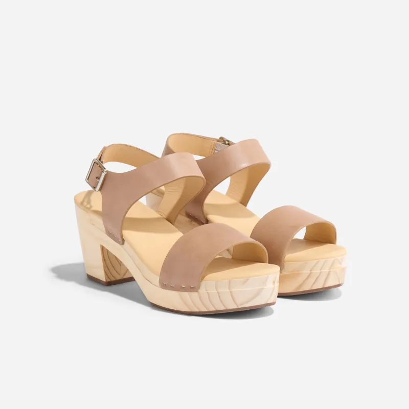 All-Day Open Toe Clog Almond made by Nisolo