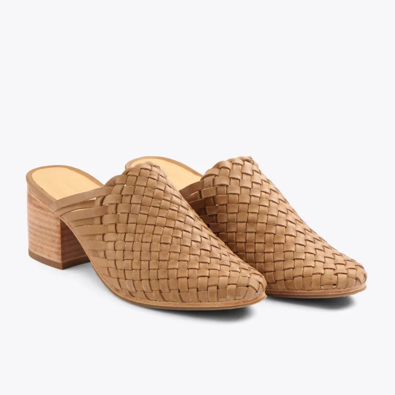 All-Day Woven Heeled Mule Almond sold by Nisolo