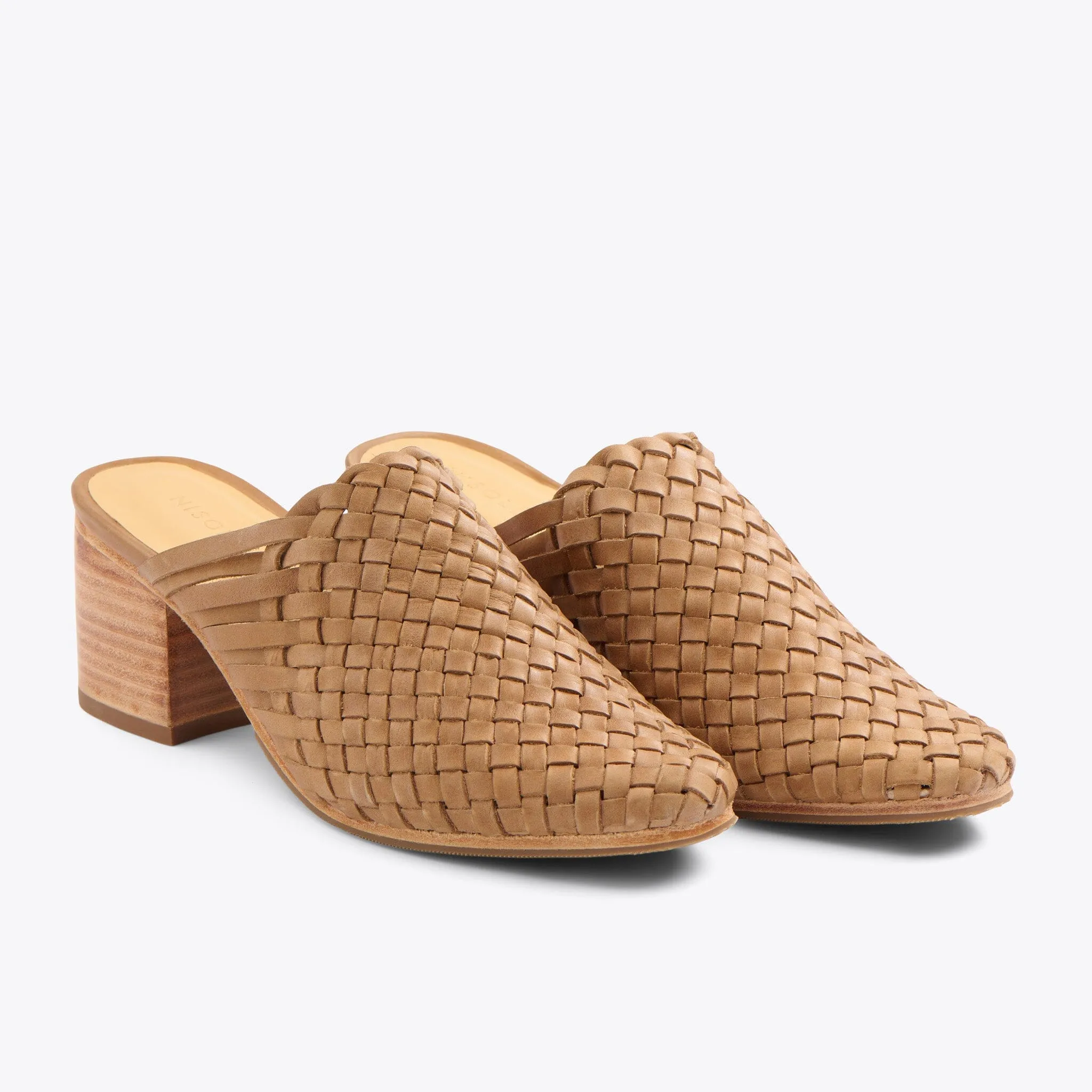 All-Day Woven Heeled Mule Almond sold by Nisolo