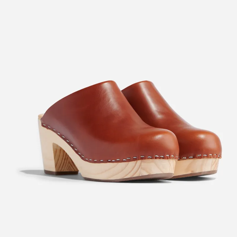 All-Day Heeled Clog Brandy sold by Nisolo