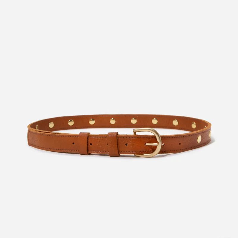 Noemi Studded Belt British Tan sold by Nisolo