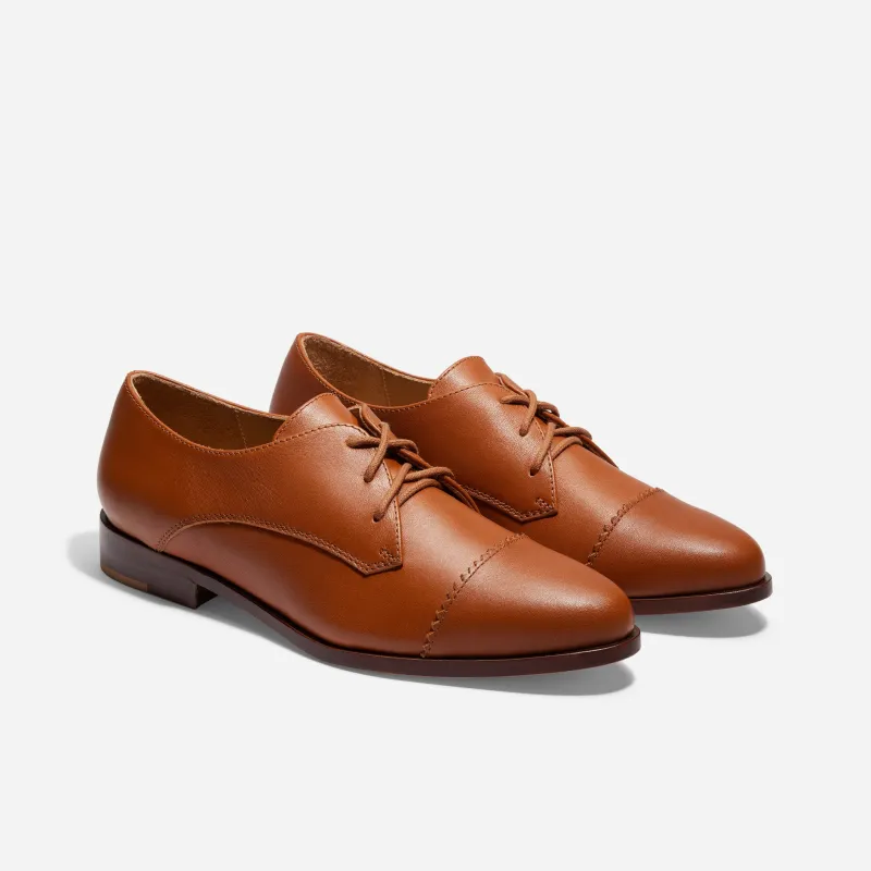 Emilia Cap Toe Oxford British Tan sold by Nisolo