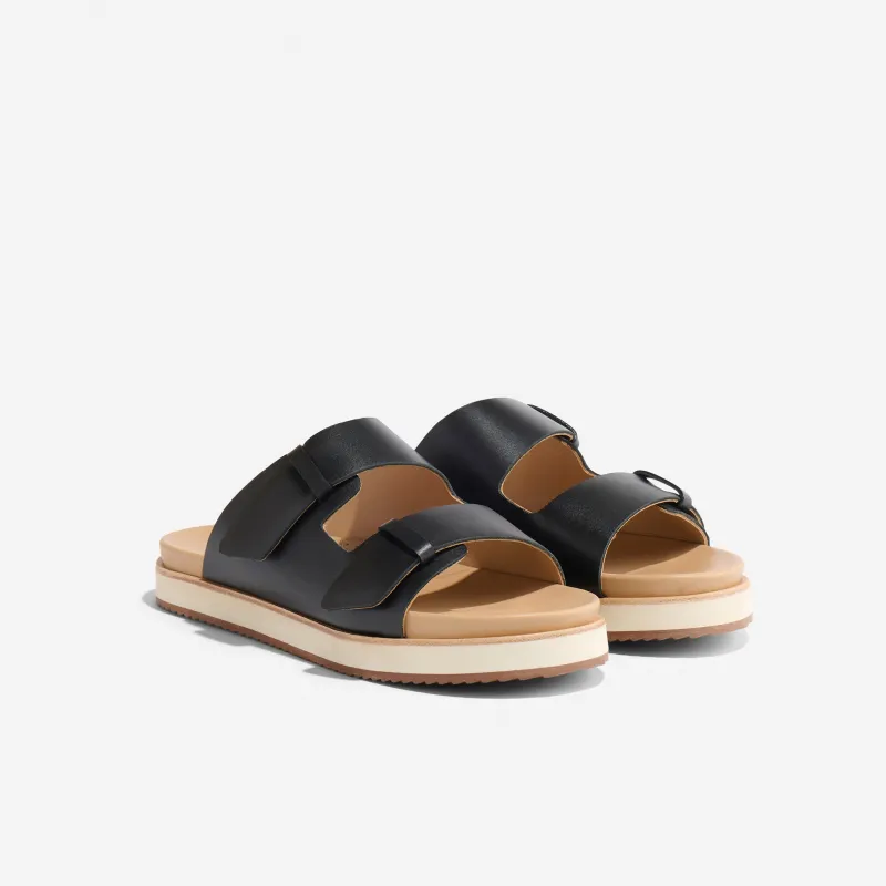 Ella Flatform Slide Black made by Nisolo