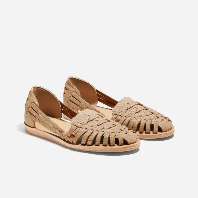 Women's Huarache Sandal 2.0 Almond Snake made by Nisolo