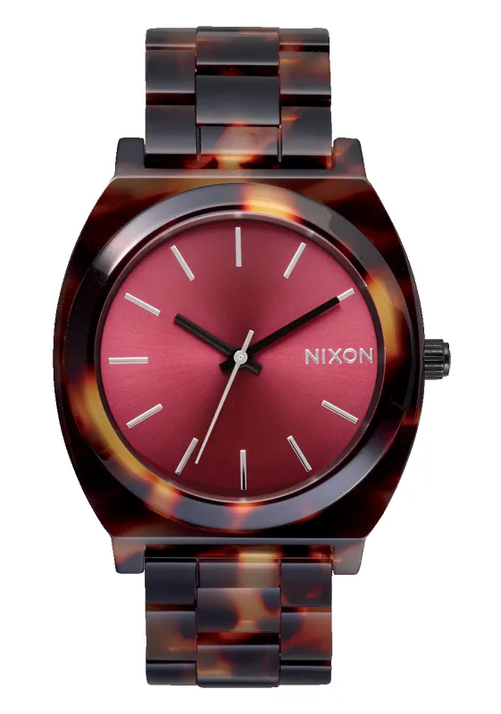 Time Teller Acetate - Tortoise / Oxblood sold by Nixon