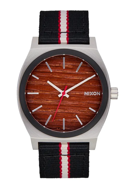 Time Teller Nylon - Silver / Rosewood / Black Stripe sold by Nixon