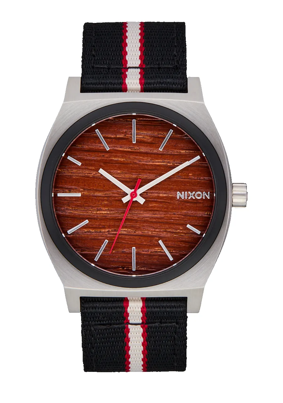Time Teller Nylon - Silver / Rosewood / Black Stripe sold by Nixon