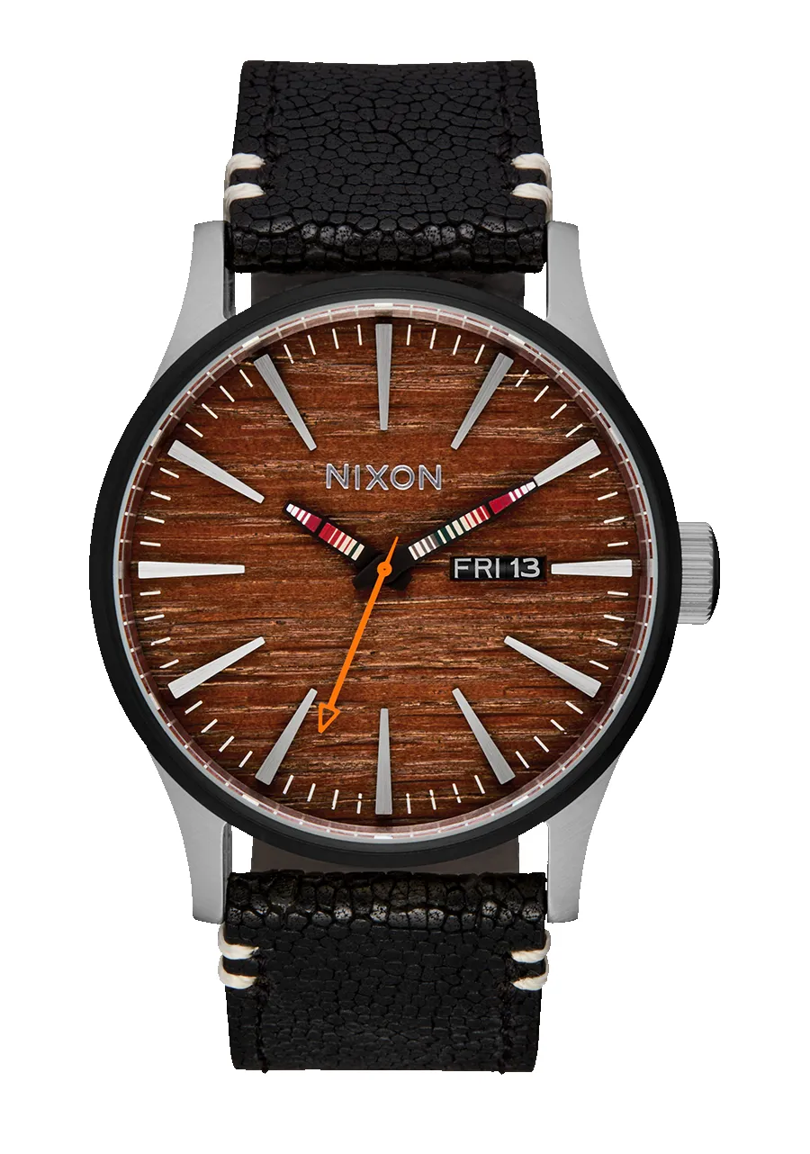 Sentry Leather - Silver / Rosewood / Black sold by Nixon