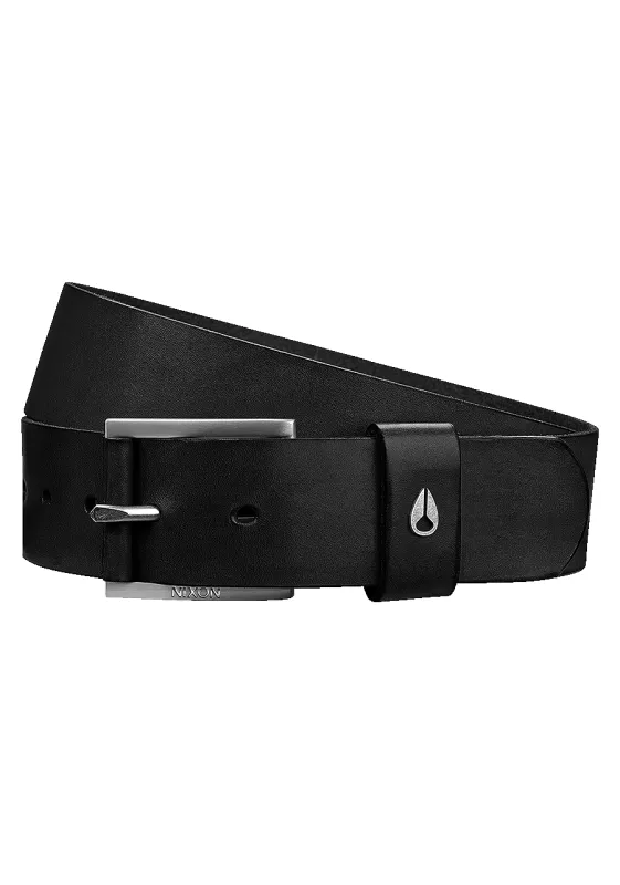 Americana Leather Belt - Black / Silver made by Nixon