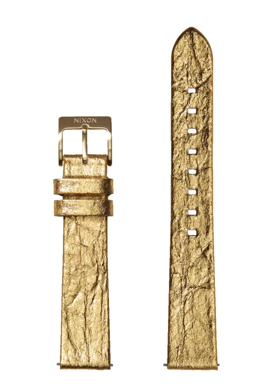 16mm Pineapple Leather Band - Gold Foil sold by Nixon