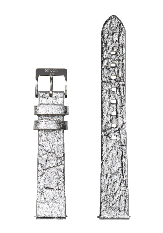 16mm Pineapple Leather Band - Silver Foil sold by Nixon