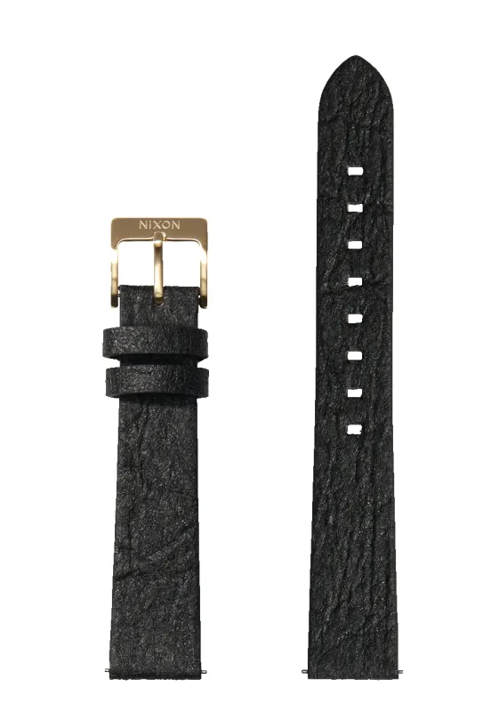 16mm Pineapple Leather Band - Black sold by Nixon