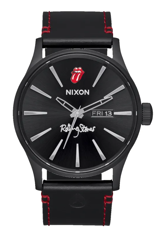 Rolling Stones Sentry Leather - All Black sold by Nixon