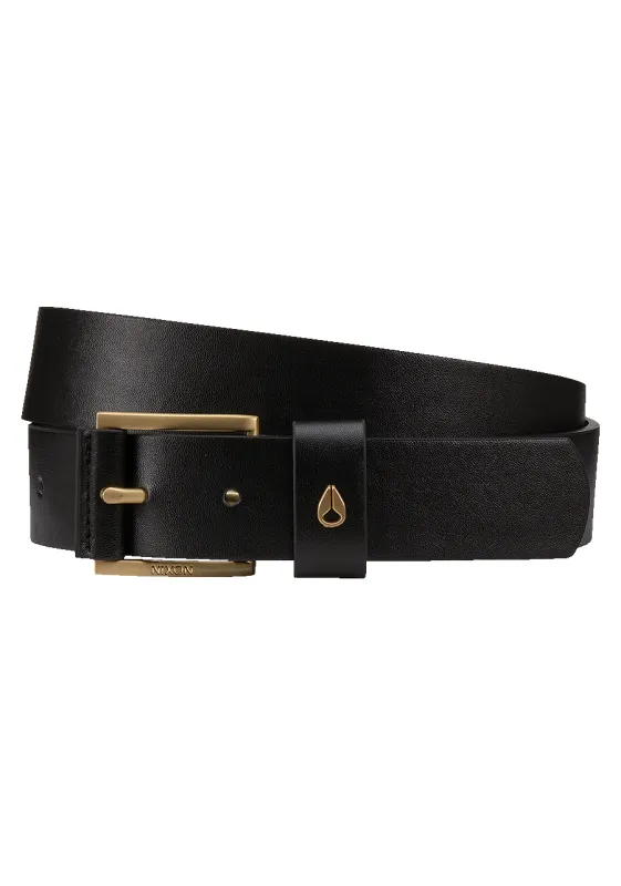 Americana Vegan Belt - Black / Gold sold by Nixon