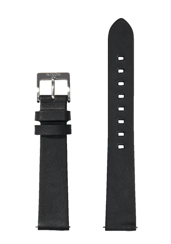 16mm Veg Tanned Leather Band - Black sold by Nixon