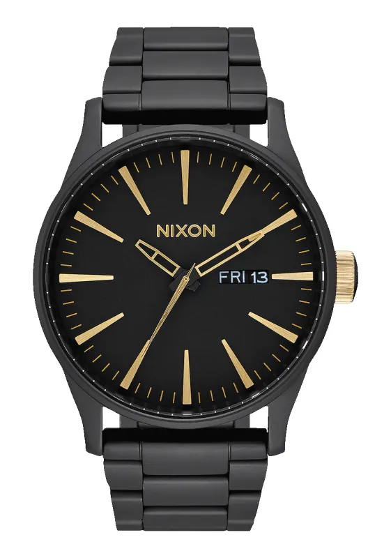 Sentry Stainless Steel - Matte Black / Gold sold by Nixon