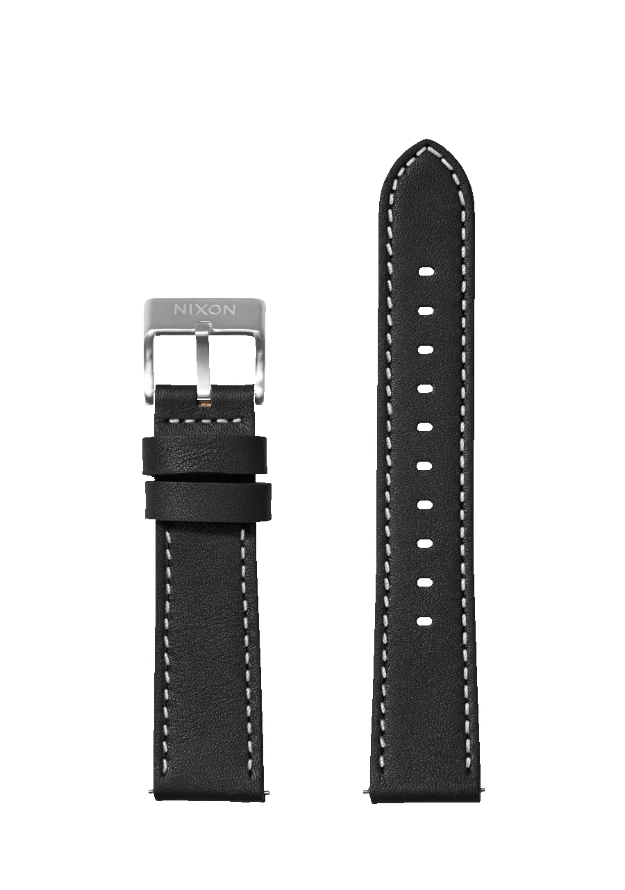 20mm Stitched Leather Band - Black sold by Nixon