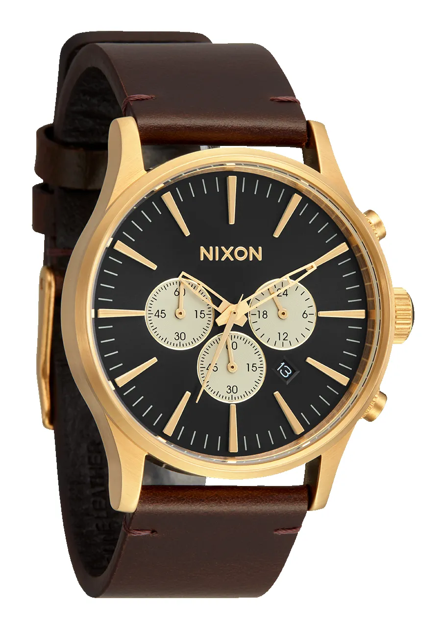 Sentry Chrono Leather - Gold / Indigo / Brown sold by Nixon product image thumbnail 2