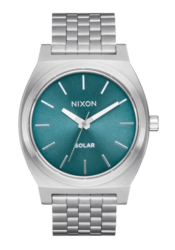 Time Teller Solar - Silver / Dusty Blue Sunray sold by Nixon