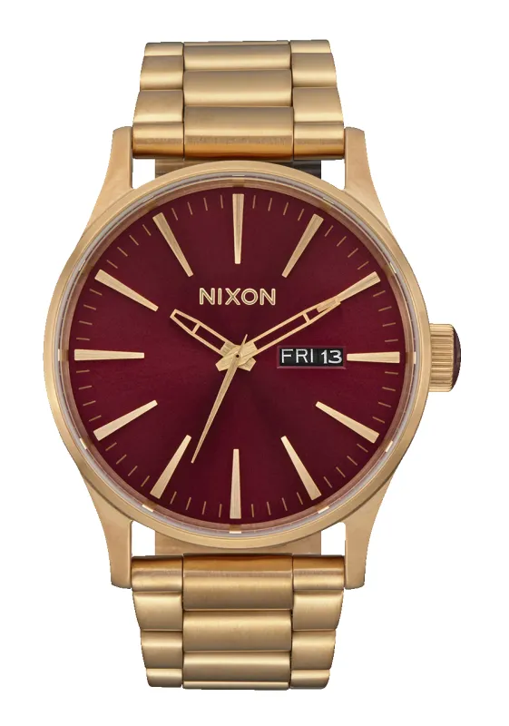 Sentry Stainless Steel - Oxblood Sunray / Gold sold by Nixon