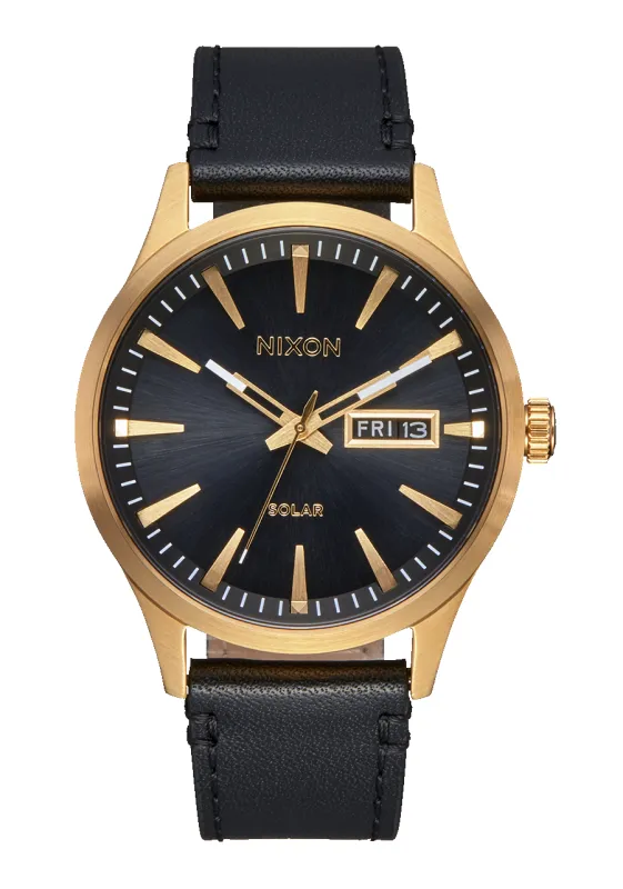 Sentry Solar Leather - All Gold / Black sold by Nixon