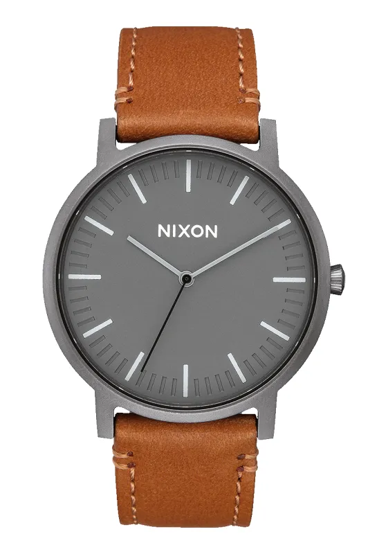 Porter Leather - Gunmetal / Charcoal / Taupe made by Nixon