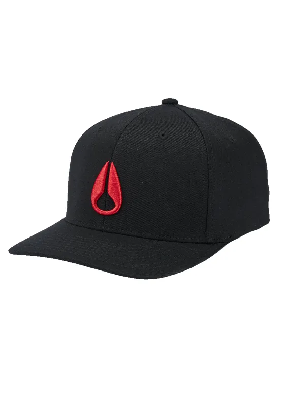 Deep Down Flexfit Athletic Fit Hat - Black / Red sold by Nixon