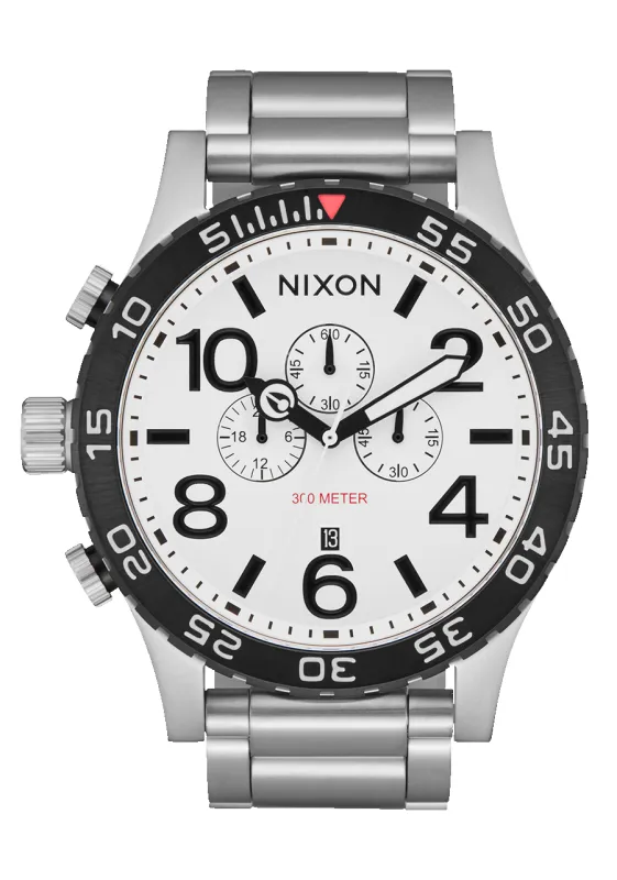 51-30 Chrono - Silver / White Lume sold by Nixon