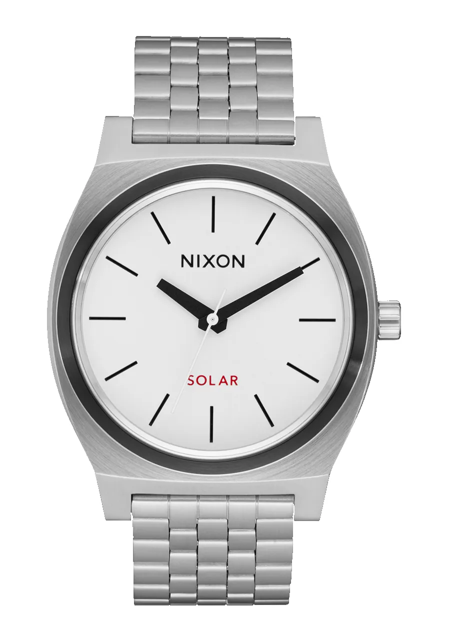 Time Teller Solar - Silver / White Lume sold by Nixon