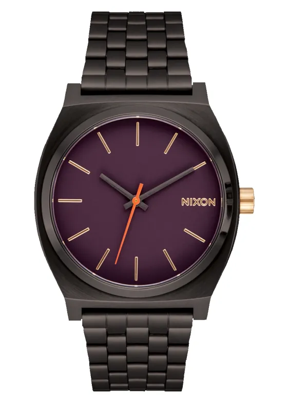Time Teller - Gunmetal / Blackberry / Gold sold by Nixon