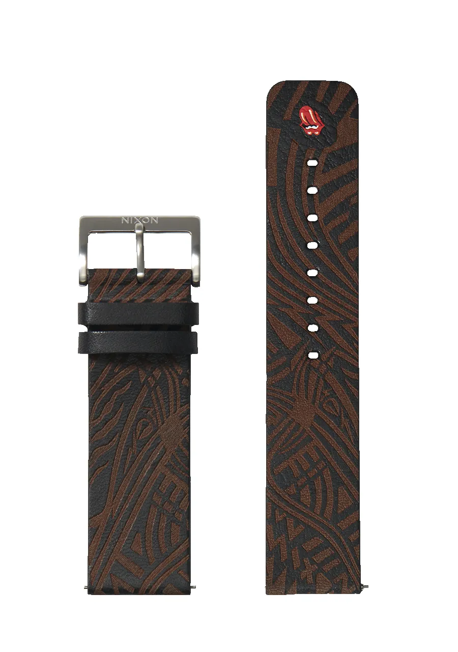 Rolling Stones 23mm Leather Band - Black sold by Nixon