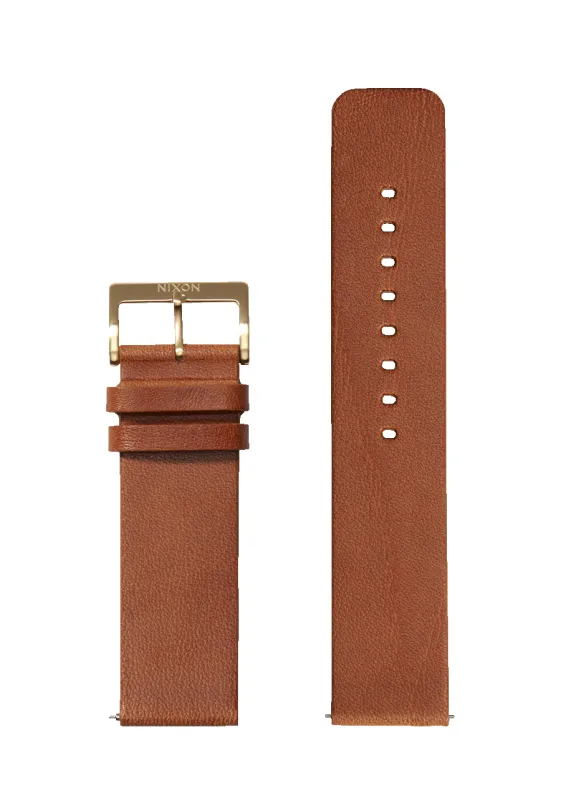 23mm Veg Tanned Leather Band - Saddle made by Nixon
