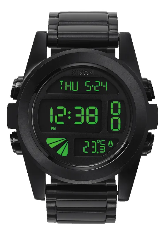 Unit Stainless Steel - All Black / Green made by Nixon