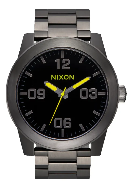 Corporal Stainless Steel - Black / Gunmetal / Lime made by Nixon