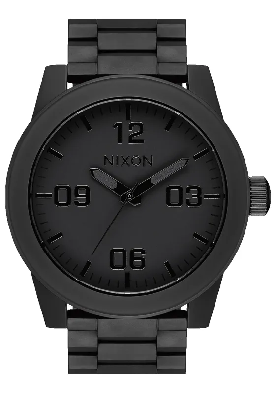 Corporal Stainless Steel - All Matte Black/Polished Black made by Nixon