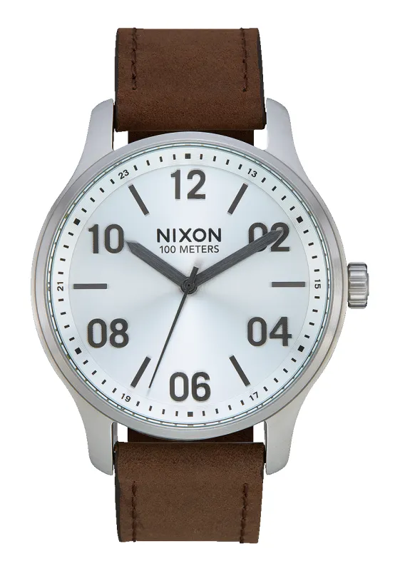 Patrol Leather - Silver / Brown made by Nixon