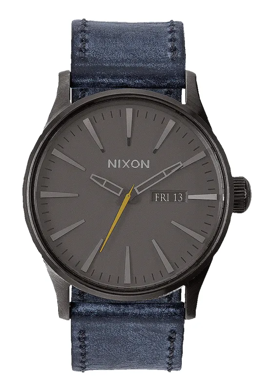 Sentry Leather - Gunmetal / Navy sold by Nixon