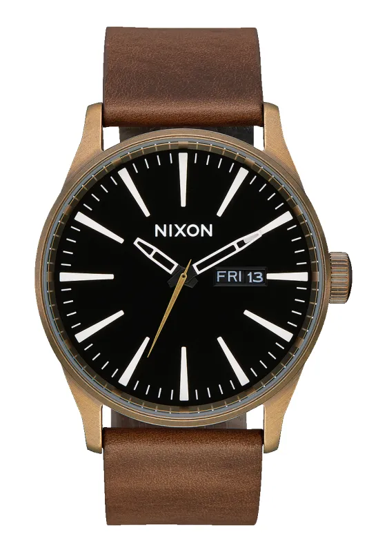 Sentry Leather - Brass / Black / Brown made by Nixon